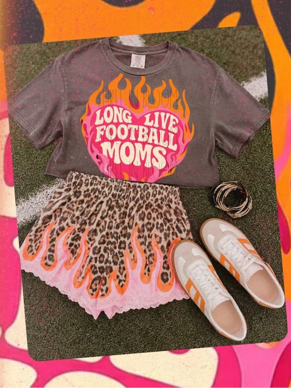 Long Live Football Moms Graphic Tshirt Comfort Colors Pepper Small-2X